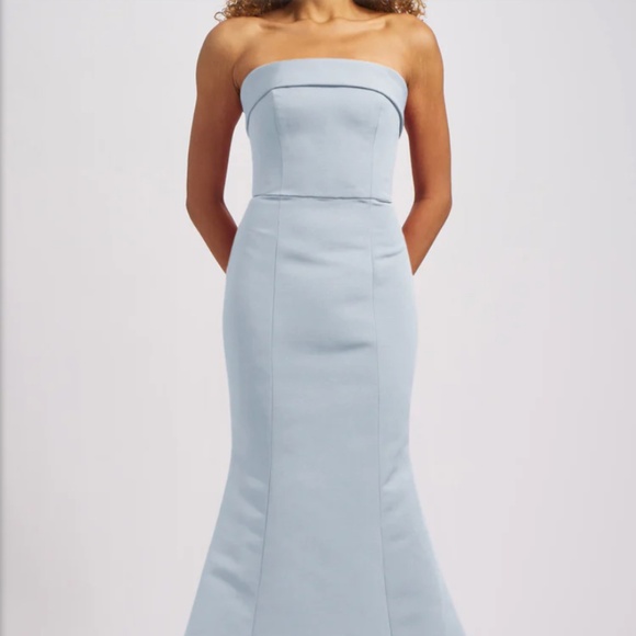 Amsale Ice Blue Jaylin Bridesmaid Dress - Picture 1 of 10